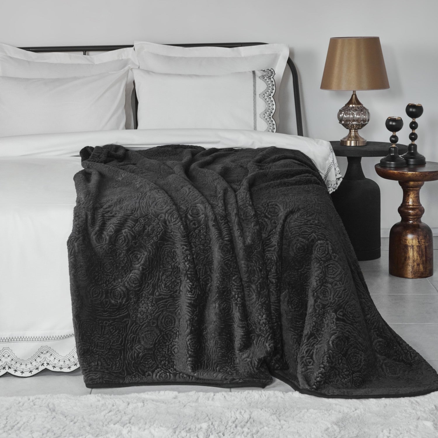 Karaca Home Orvel Double Embroidered Duvet Cover Set White - MALLTURK