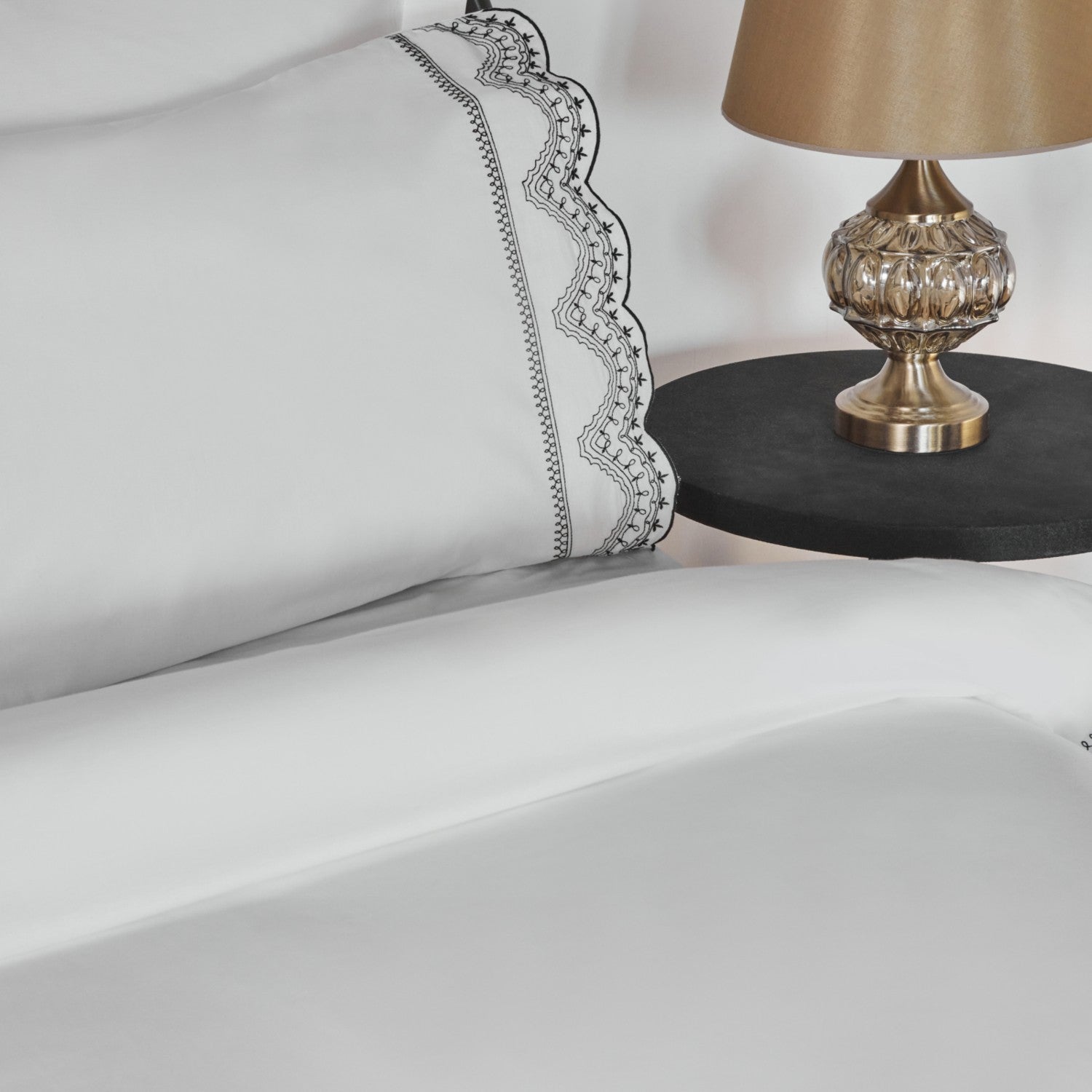 Karaca Home Orvel Double Embroidered Duvet Cover Set White - MALLTURK