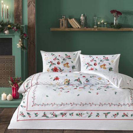 Tac Charm Glow Ranforce Double Duvet Cover Set Red - MALLTURK