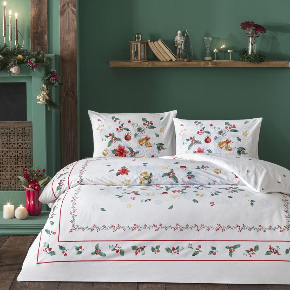 Tac Charm Glow Ranforce Double Duvet Cover Set Red - MALLTURK
