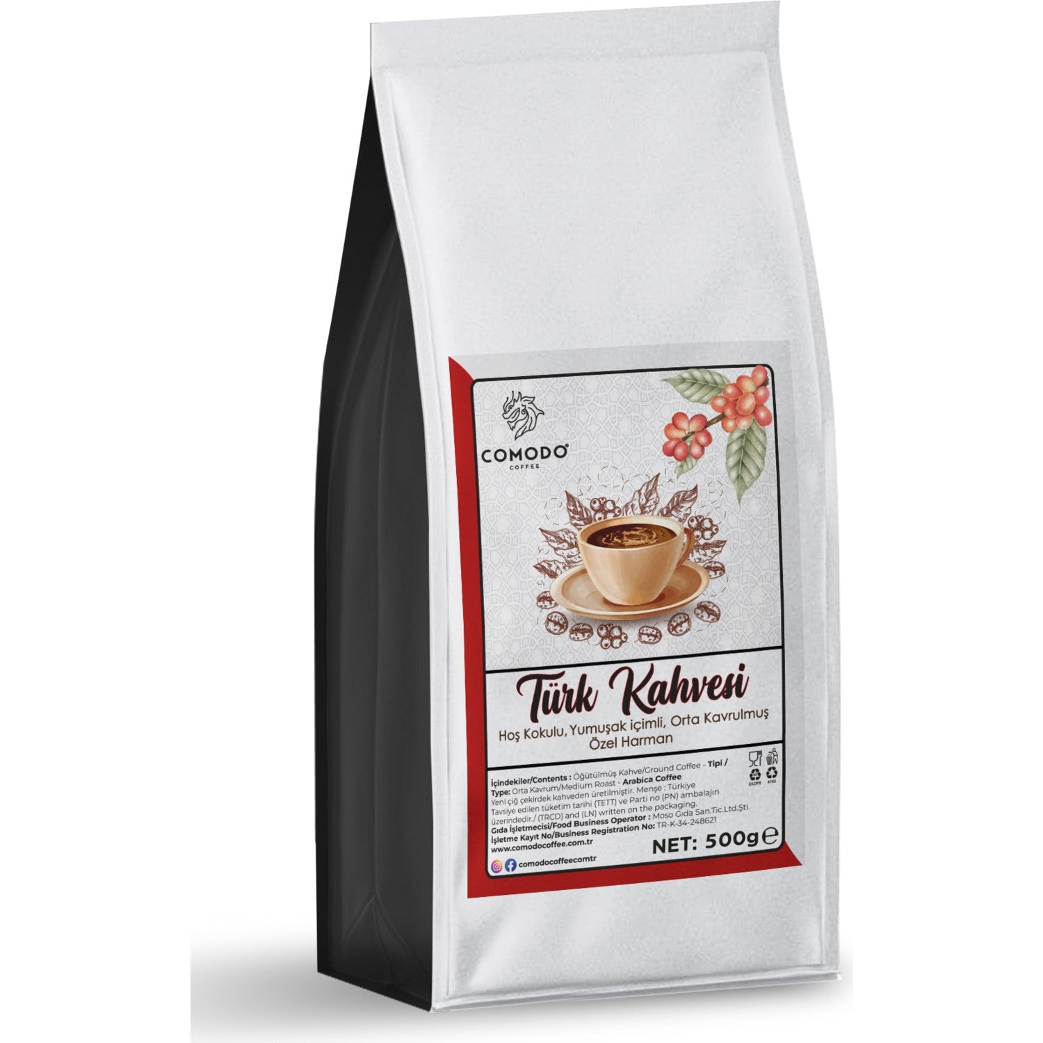 Comodo Coffee Medium Roast Turkish Coffee Stone Mill Freshly Ground 500 gr - MALLTURK