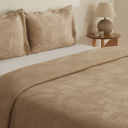 Karaca Home Olivia Double Bedspread Set Beige - MALLTURK
