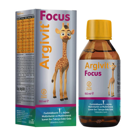 Argivit Focus Fosfotidilserin, L-Arjinin, Multivitamin and Multimineral with Sivi 2li Paket 150 ml - Portakal and Vanilya Flavored - MALLTURK