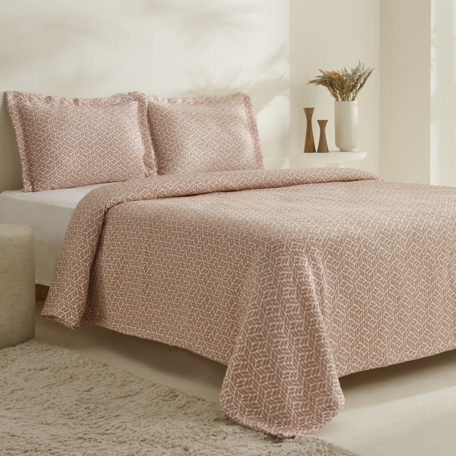 Karaca Home Secret Double Bedspread Set Powder Pink - MALLTURK