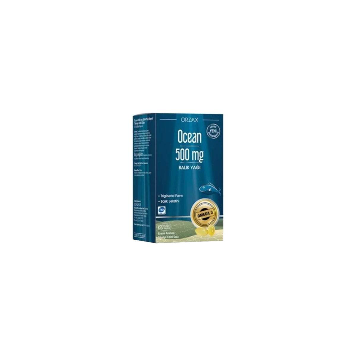 Orzax Ocean 500 mg Fish Oil 60 Capsule - MALLTURK