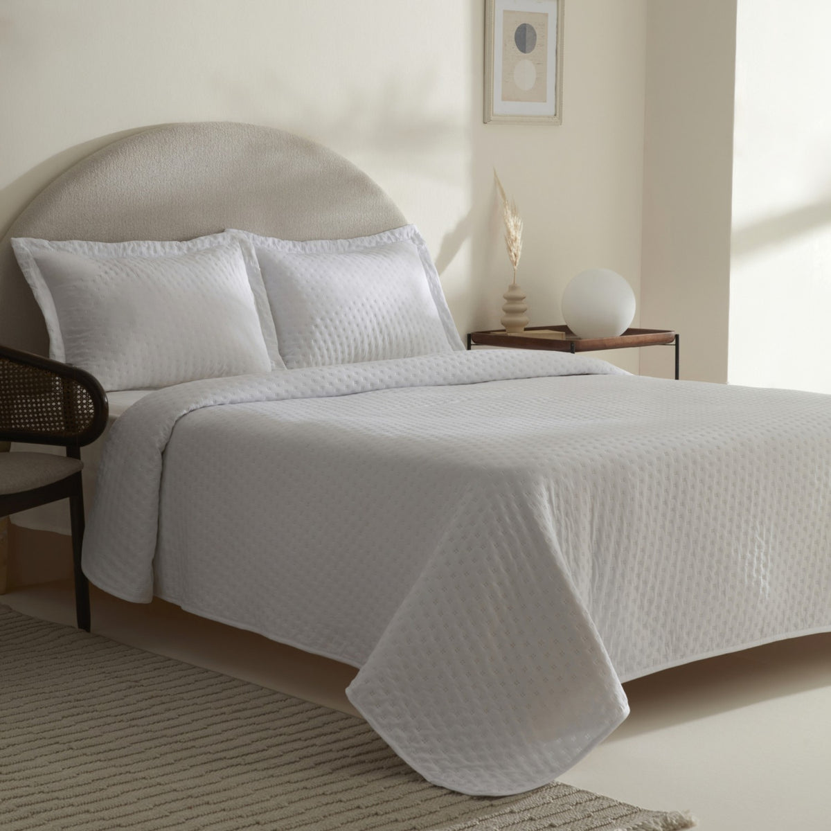 Karaca Home Breeze Soft Double Bedspread Offwhite - MALLTURK