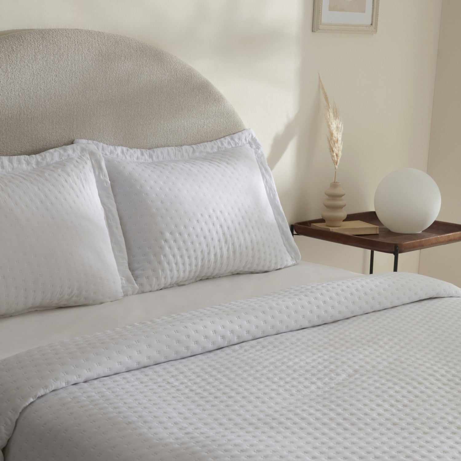 Karaca Home Breeze Soft Double Bedspread Offwhite - MALLTURK