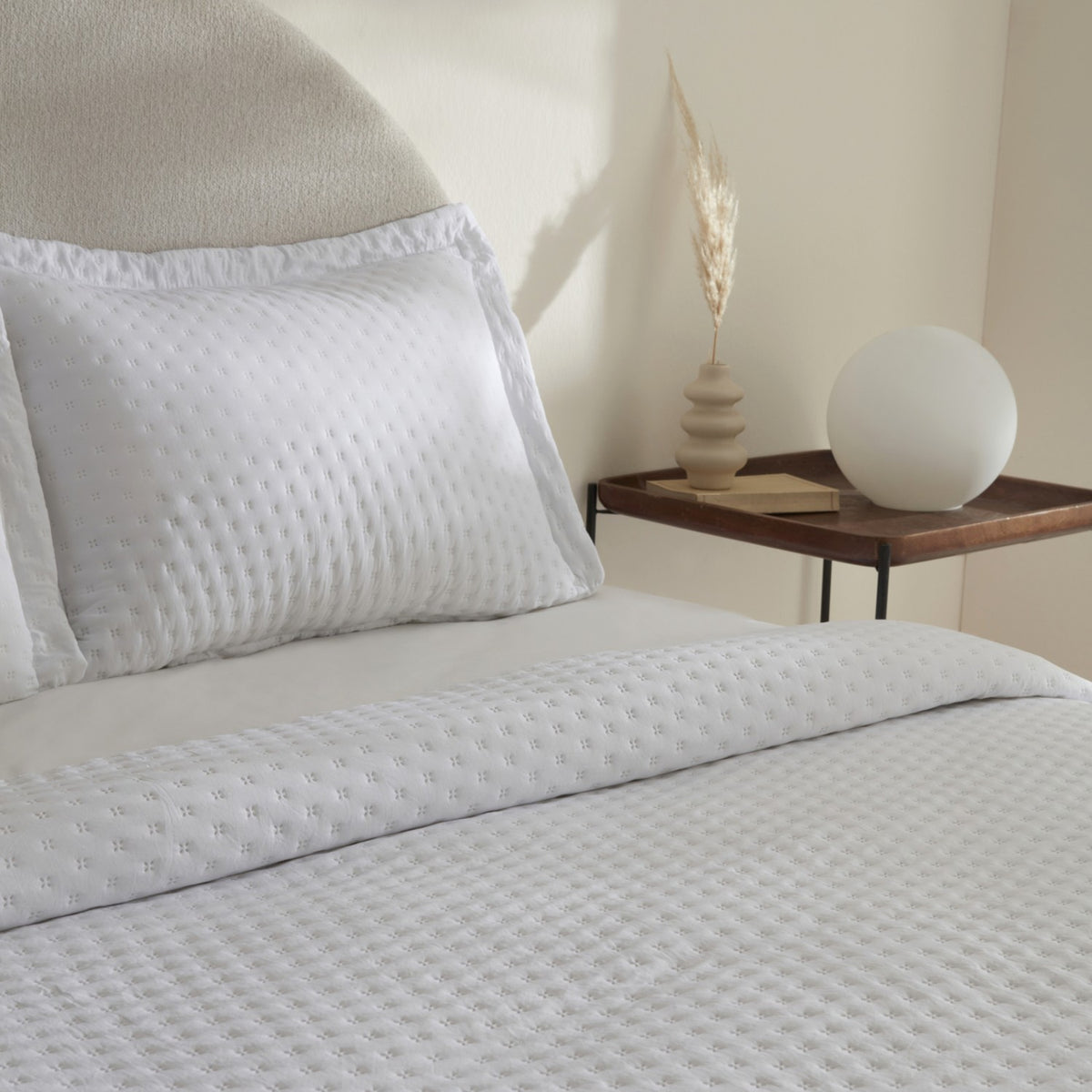 Karaca Home Breeze Soft Double Bedspread Offwhite - MALLTURK