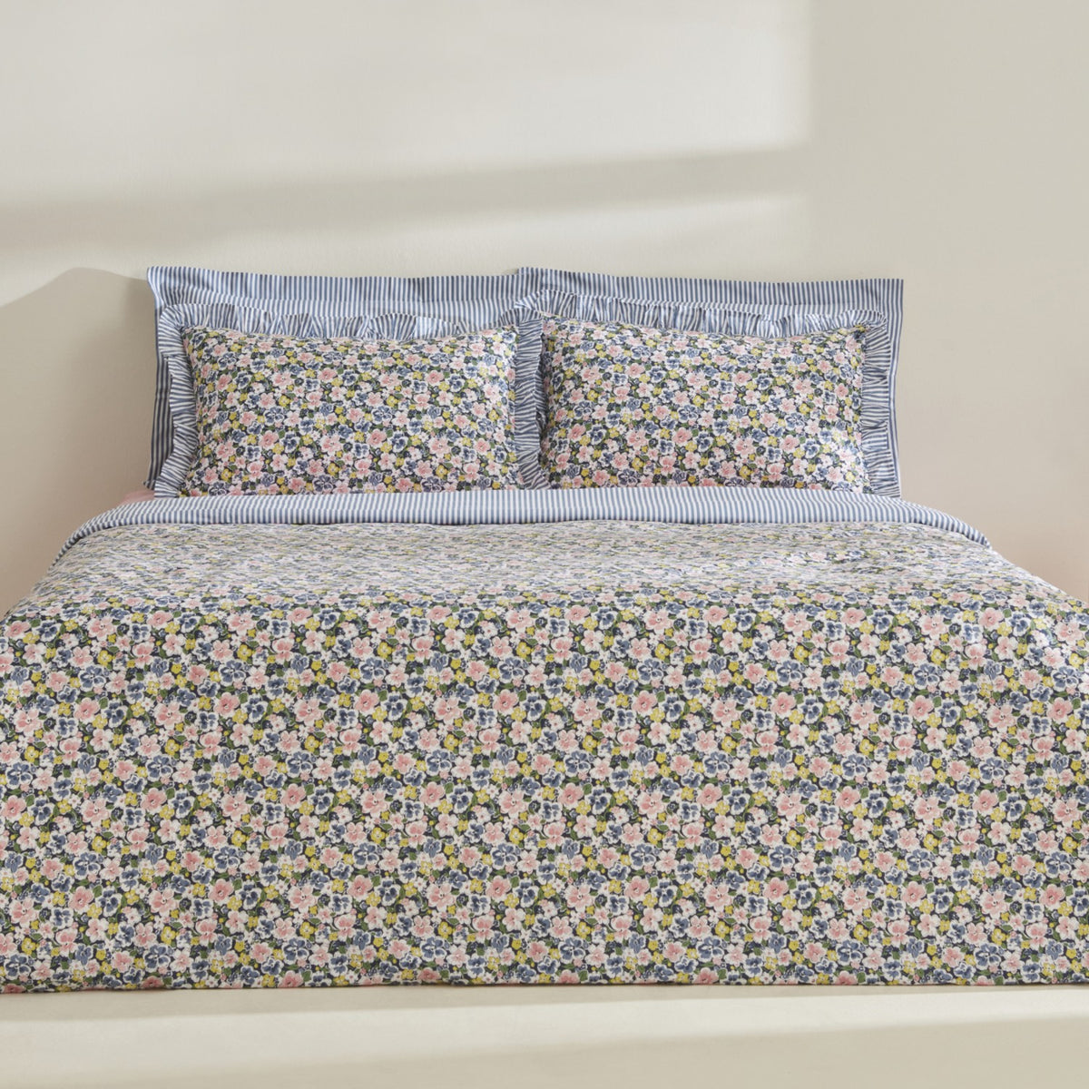 Karaca Home Punava Cotton Double Duvet Cover Set Navy Blue - MALLTURK