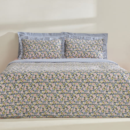 Karaca Home Punava Cotton Double Duvet Cover Set Navy Blue - MALLTURK