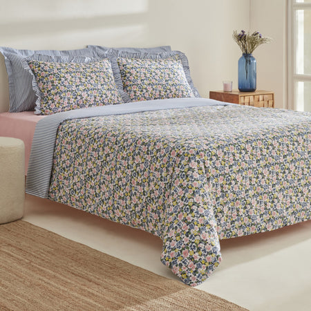Karaca Home Punava Cotton Double Duvet Cover Set Navy Blue - MALLTURK