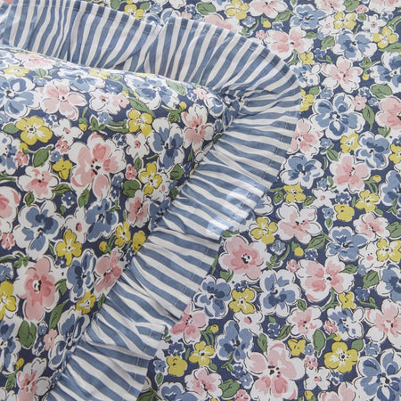 Karaca Home Punava Cotton Double Duvet Cover Set Navy Blue - MALLTURK