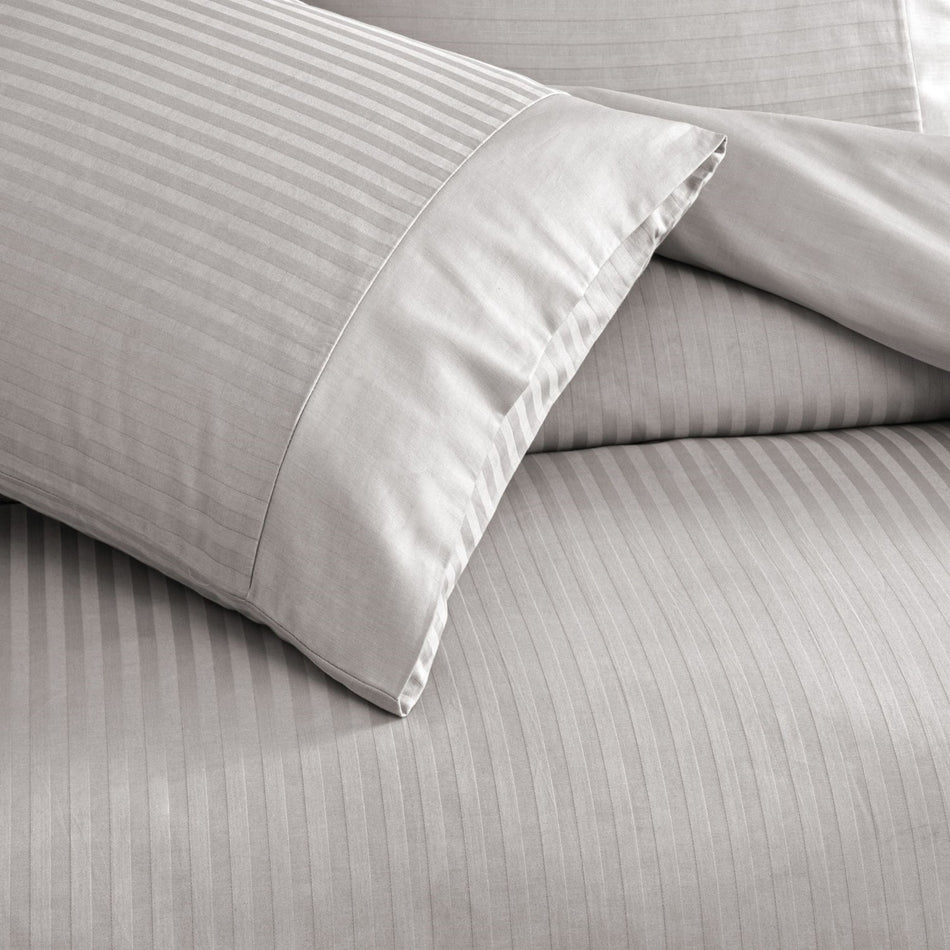Tac Stripe Premium Basic Double Duvet Cover Set Gray - MALLTURK