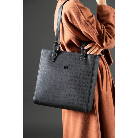 Just Polo Women's Embossed Print Oversized Shoulder Bag and Wallet Set JPM4067 Women's Bag Set - MALLTURK