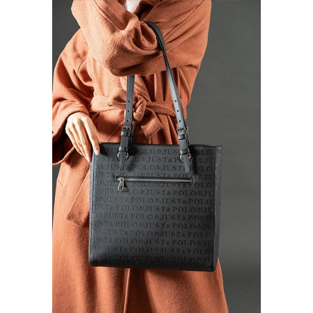 Just Polo Women's Embossed Print Oversized Shoulder Bag and Wallet Set JPM4067 Women's Bag Set - MALLTURK