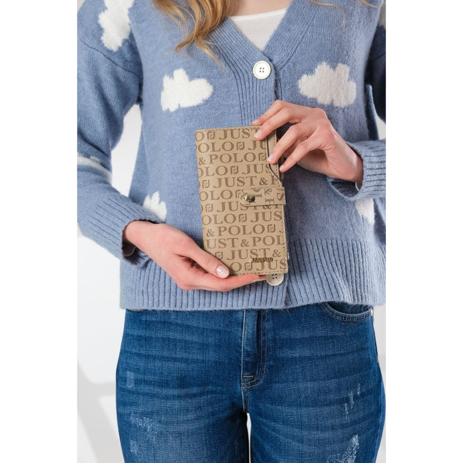 Just Polo Women's Wallet – Faux Leather, Stylish and Durable Design, 20 Card Slots, Snap and Zipper Closure.