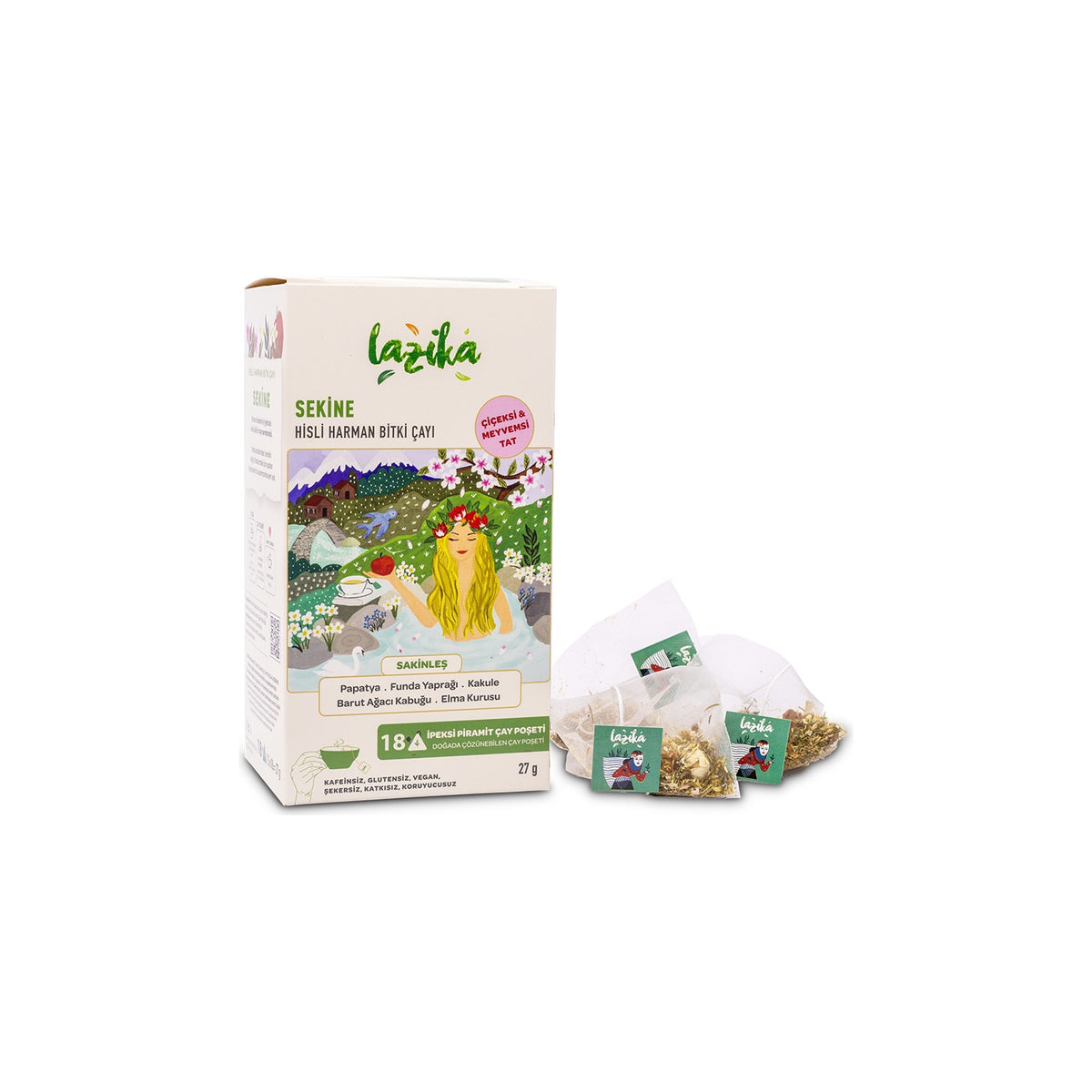 Lazika Iki Kisilik tea Seti - black tea 400 g, bergamot flavored Demlik bags, green tea 50 g, Sekine - MALLTURK
