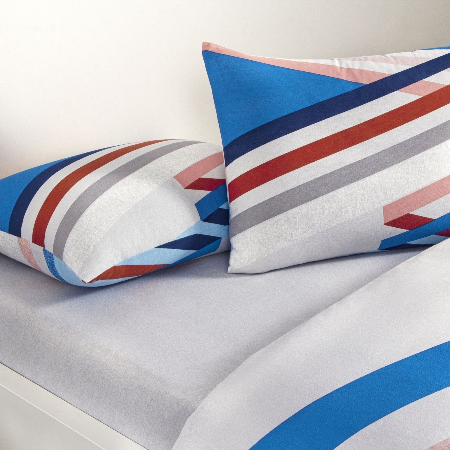 Tac Freya Flannel Double Duvet Cover Set Blue - MALLTURK