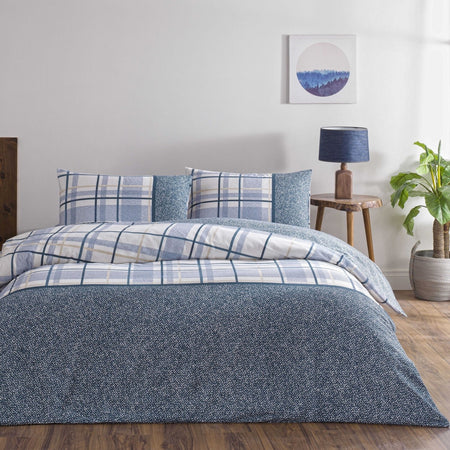 Tac Ares Flannel Double Duvet Cover Set Blue - MALLTURK
