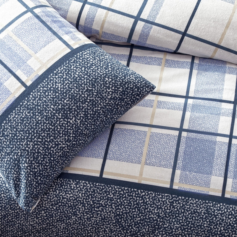 Tac Ares Flannel Double Duvet Cover Set Blue - MALLTURK