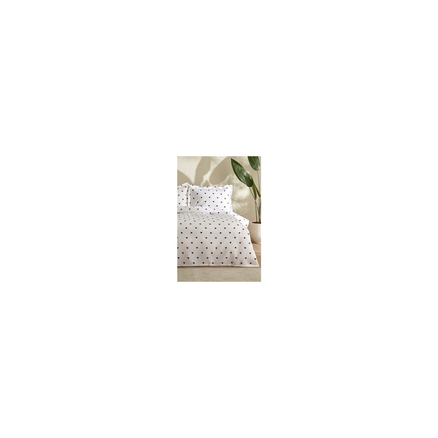 Karaca Home Amour Heart Pattern Single Duvet Cover Set Red - MALLTURK