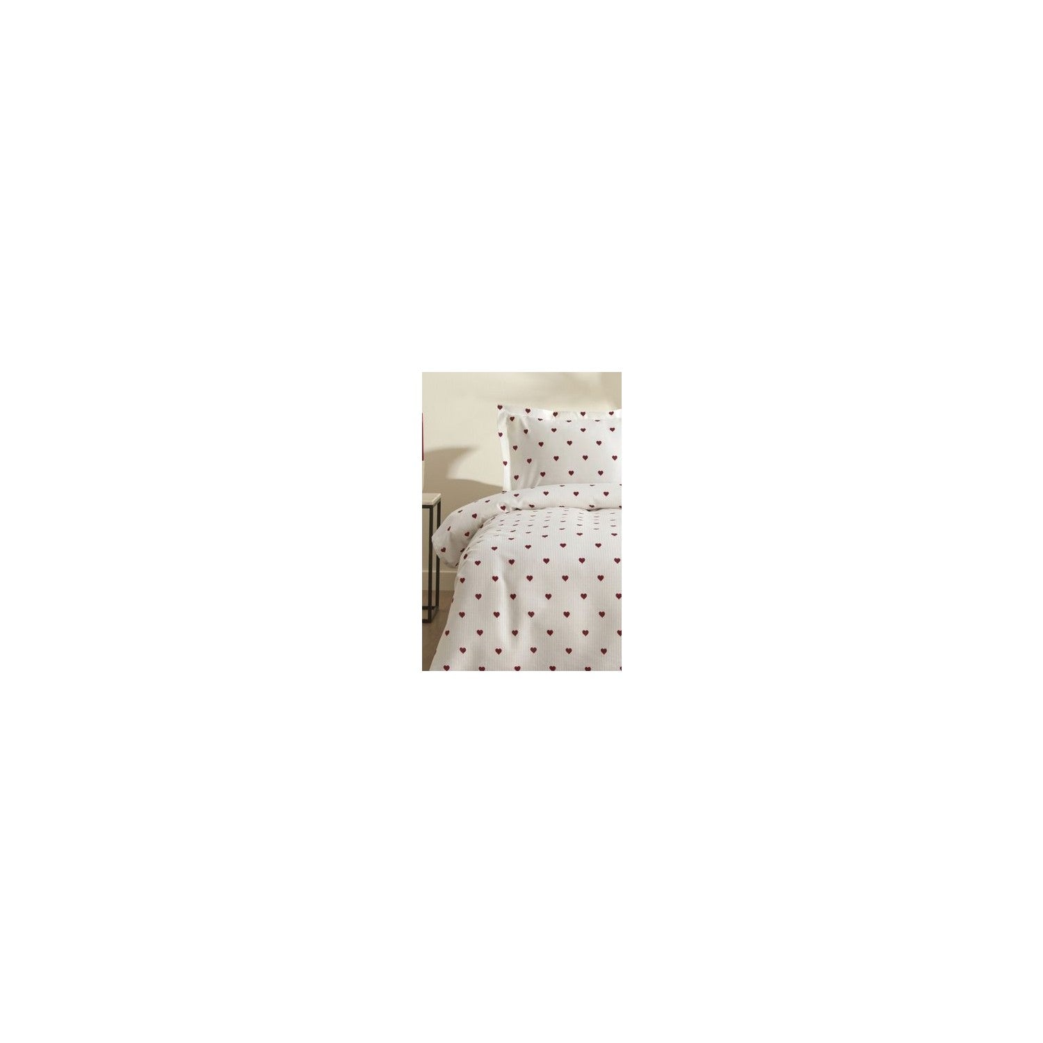 Karaca Home Amour Heart Pattern Single Duvet Cover Set Red - MALLTURK