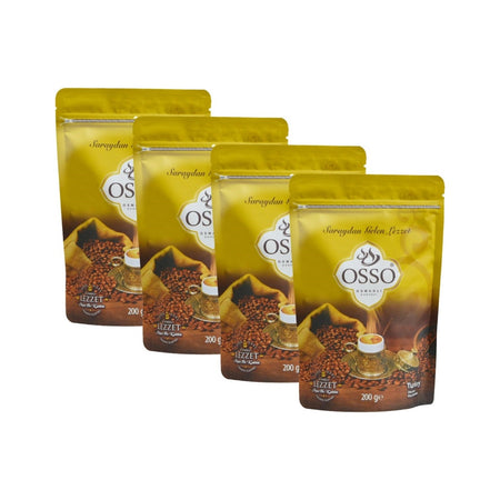 Osso Ottoman Coffee 4 x 200 gr Mastic Flavored Delicious Ground Coffee of Turkish Origin - MALLTURK
