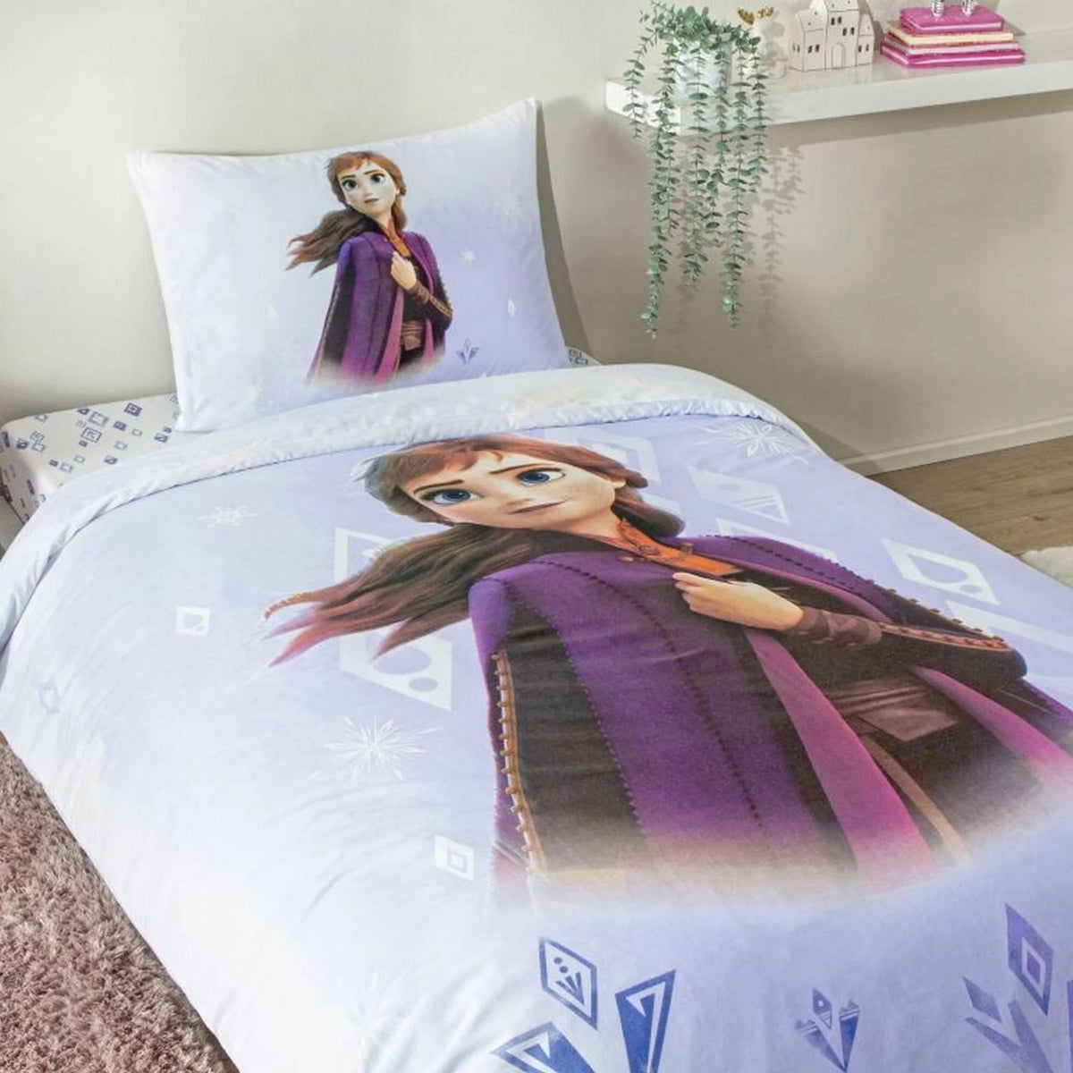 Tac Lisansli Disney Frozen Diamond Single Cotton Duvet Cover Set - MALLTURK