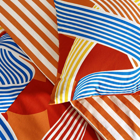 Tac Meadow Ranforce Single Duvet Cover Set Orange - MALLTURK