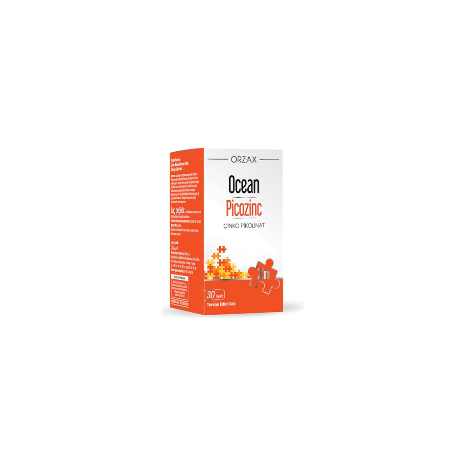 Orzax Ocean Picozinc Zinc Pikolinat 30+15 Tablet Turkey Origin Vitamin and Mineral Supplement - MALLTURK
