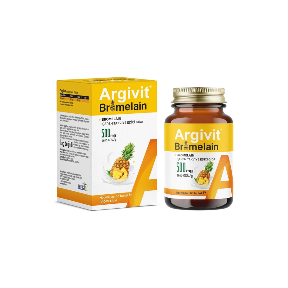 Argivit Bromelain with Dietary Supplement 500 mg 60 Tablet - MALLTURK