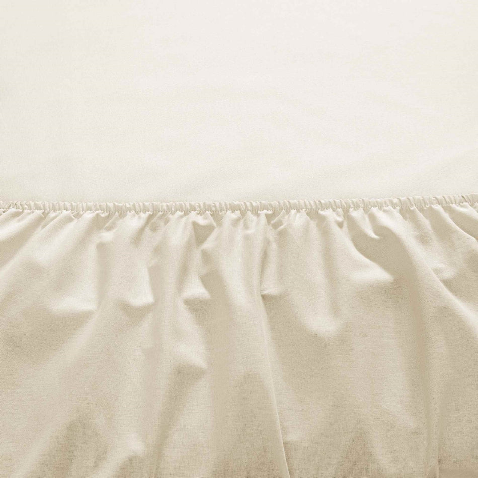 Tac ranforce Fitted Double Bed Sheet Set Ecru - MALLTURK
