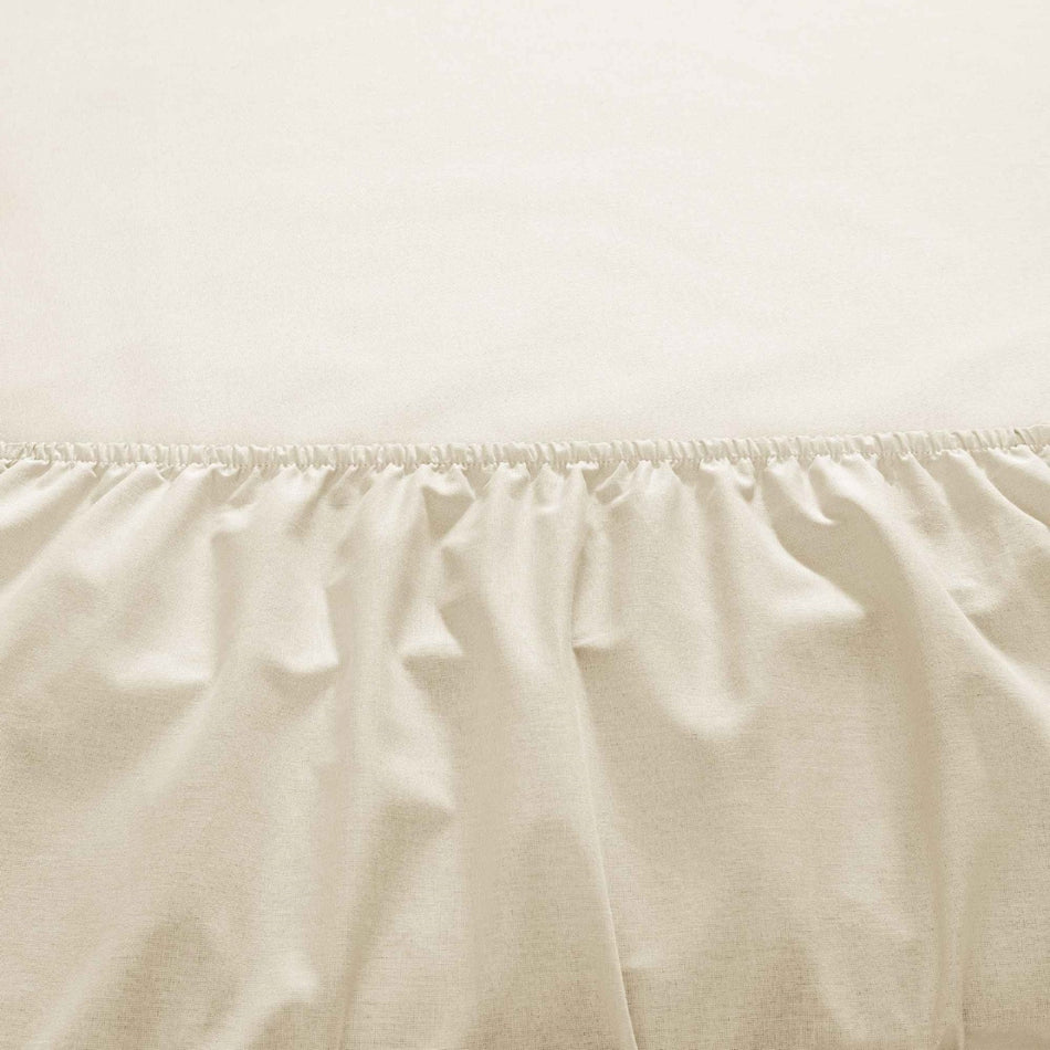 Tac ranforce Fitted Queen Size Bed Sheet Set Ecru - MALLTURK