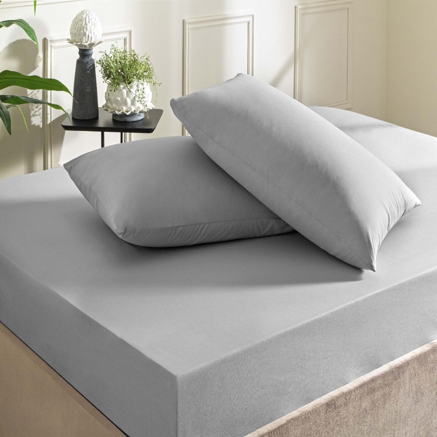 Tac ranforce Fitted Queen Size Bed Sheet Set Anthracite - MALLTURK