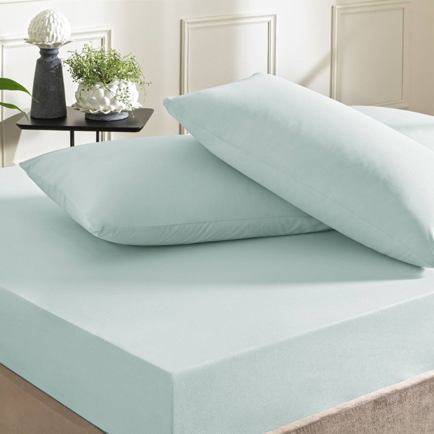Tac ranforce Fitted Double Bed Sheet Set Blue - MALLTURK