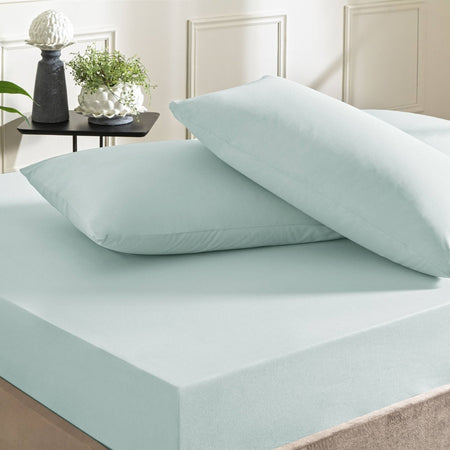 Tac ranforce Fitted Double Bed Sheet Set Blue - MALLTURK