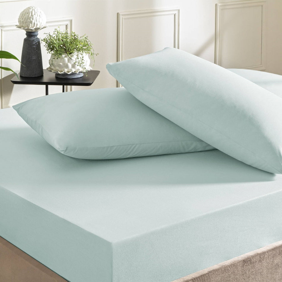 Tac ranforce Fitted Double Bed Sheet Set Blue - MALLTURK