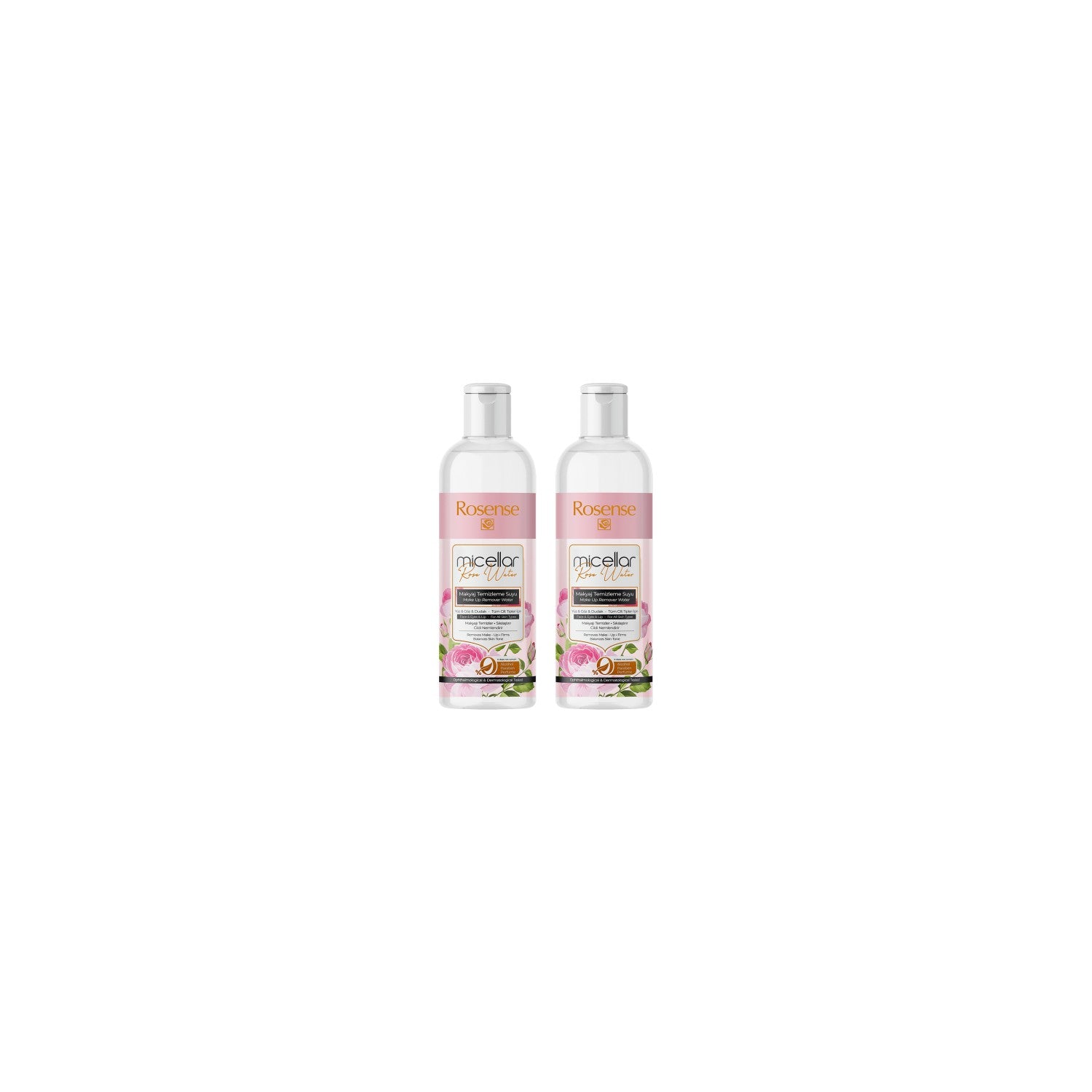 Rosense Micellar Water Cleansing Effect for All Skin Types 2 x 220 ml Contains Natural Rose Water - MALLTURK
