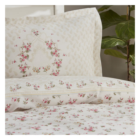 Karaca Home Sonya %100 Cotton Double Duvet Cover Set Burgundy - MALLTURK
