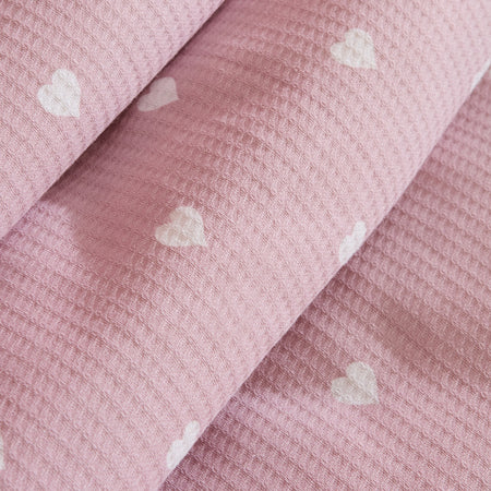 Karaca Home Amour Heart Pattern 100% Cotton Double Bed Quilt Set Pink - MALLTURK