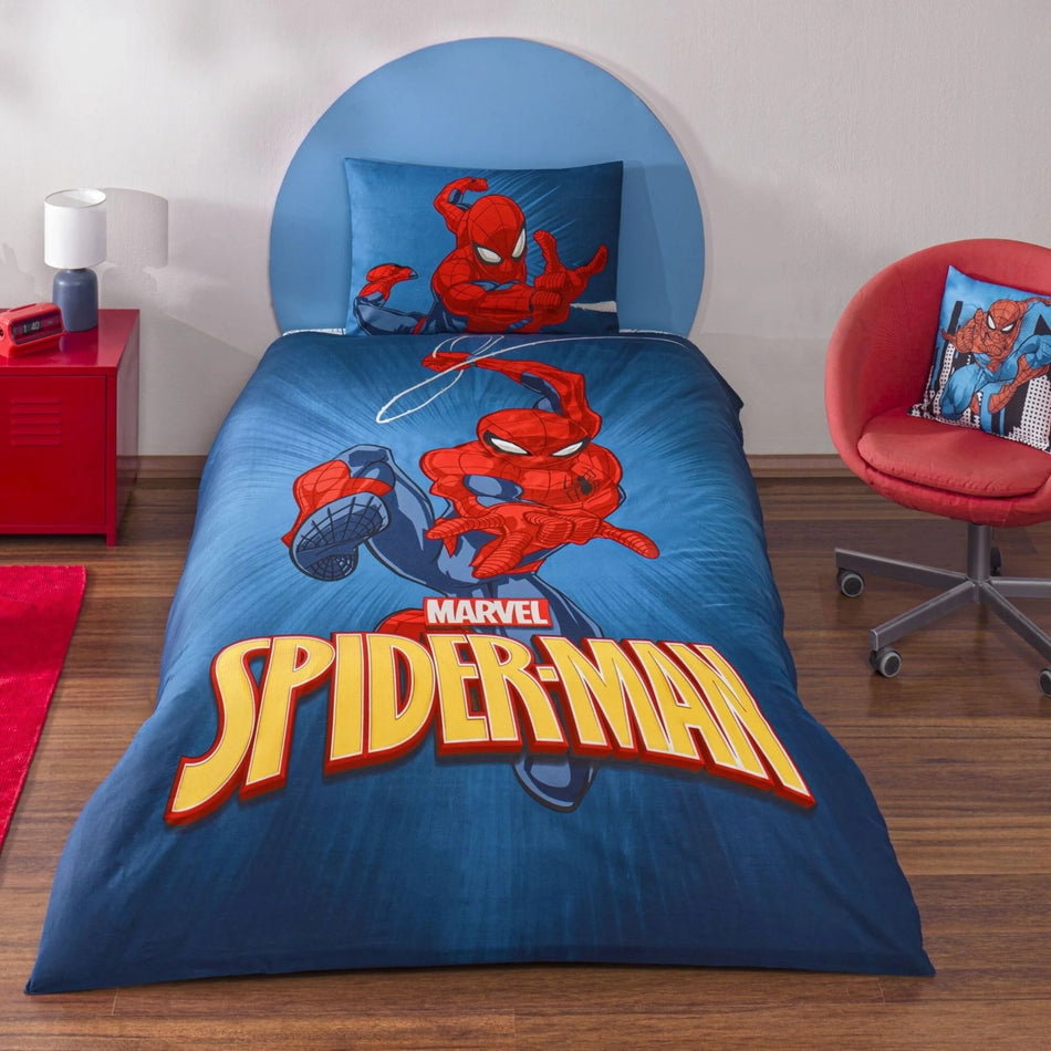 Tac Lisansli Spiderman Classical Single Cotton Duvet Cover Set - MALLTURK