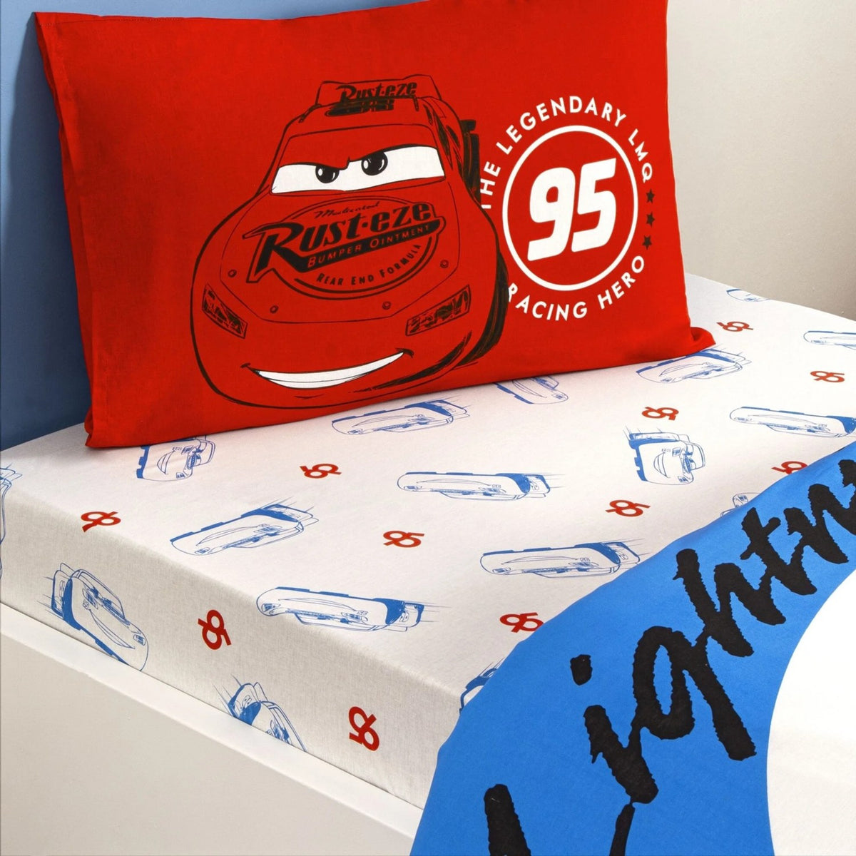 Tac Lisansli Disney Cars Mcqueen Single Cotton Duvet Cover Set - MALLTURK
