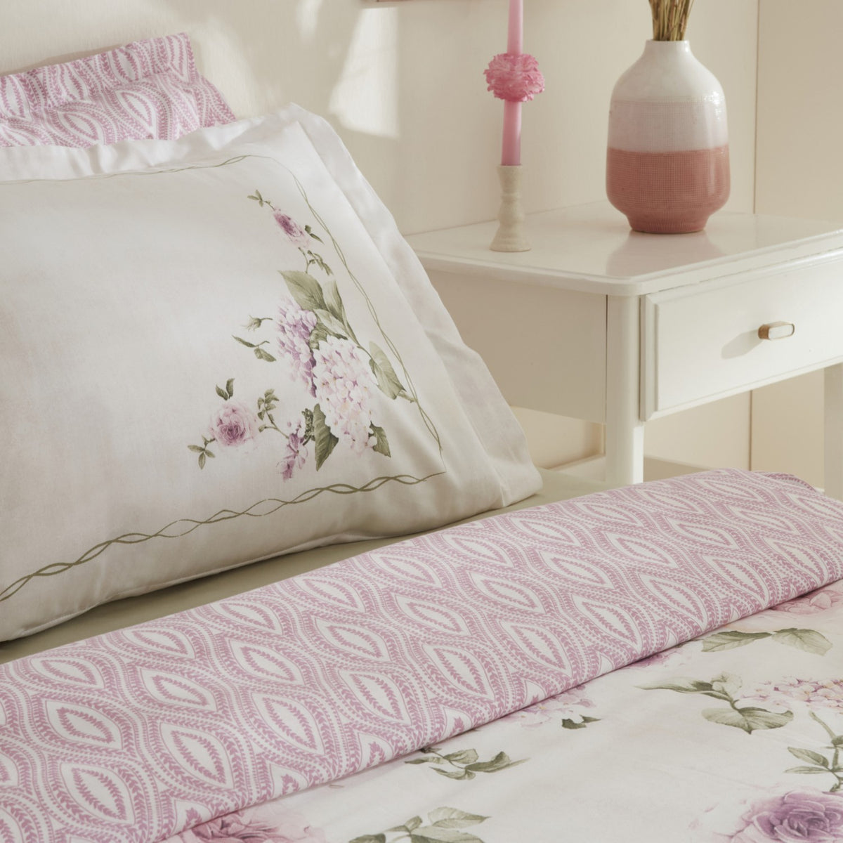 Karaca Home Rosales %100 Cotton 120 Thread Count Double Sateen Duvet Cover Set - MALLTURK