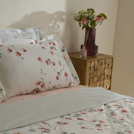 Karaca Home Lilian %100 Cotton 120 Thread Count Double Sateen Duvet Cover Set - MALLTURK
