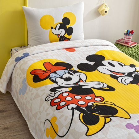 Tac Licensed disney minnie mickey botanictek kisilik Cotton Pique Bedding Set - MALLTURK