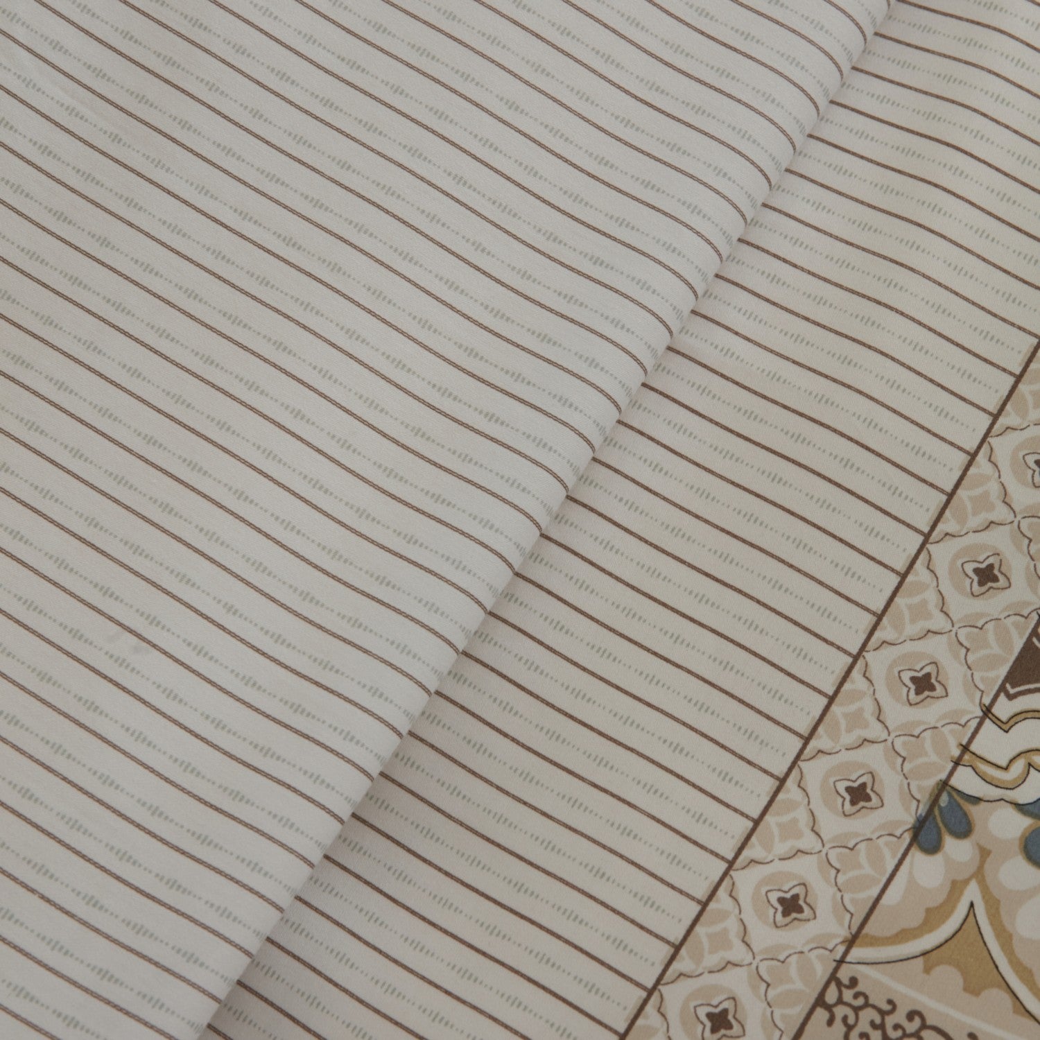 Karaca Home Lemy %100 Cotton Double Duvet Cover Set Cotton Sateen Beige - MALLTURK