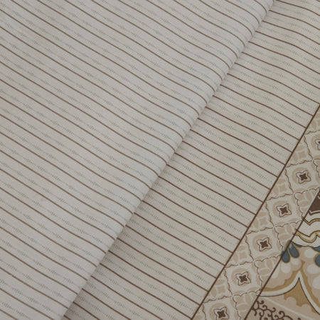 Karaca Home Lemy %100 Cotton Double Duvet Cover Set Cotton Sateen Beige - MALLTURK