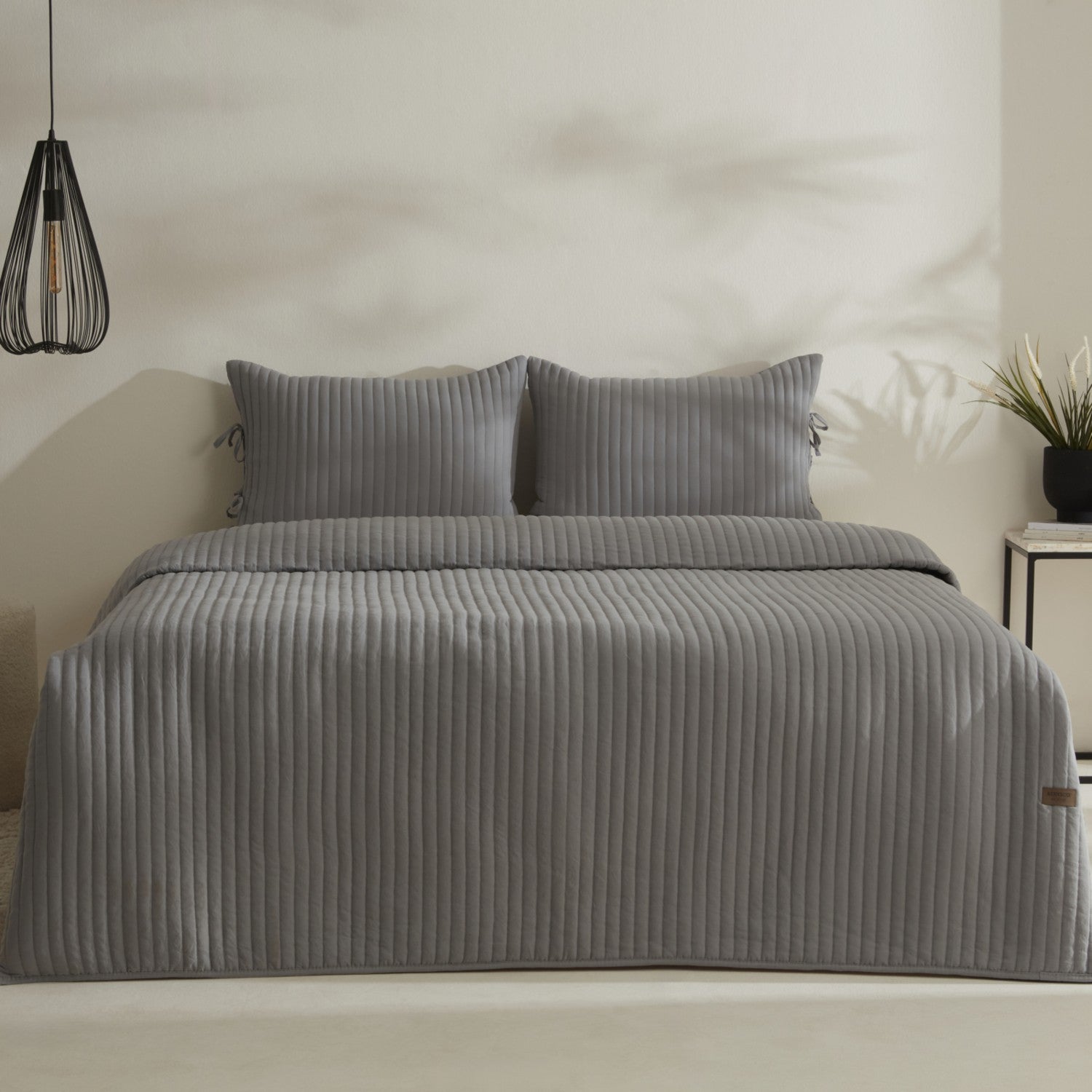 Karaca Home Elie Double Bedspread Set Grey - MALLTURK