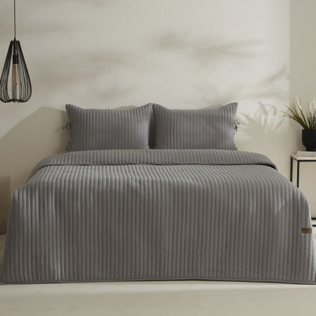 Karaca Home Elie Double Bedspread Set Grey - MALLTURK