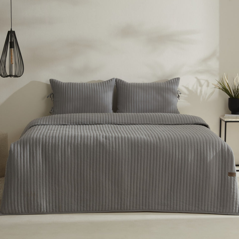 Karaca Home Elie Double Bedspread Set Grey - MALLTURK